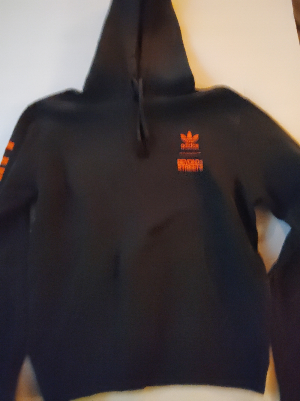 Adidas Black Hoodie with Orange Logo